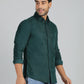 Green Solid Slim Fit Casual Shirt | JadeBlue