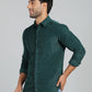 Green Solid Slim Fit Casual Shirt | JadeBlue