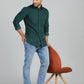 Green Solid Slim Fit Casual Shirt | JadeBlue