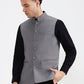 Dark Grey Solid Regular Fit Waistcoat  | Greenfibre