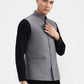 Dark Grey Solid Regular Fit Waistcoat  | Greenfibre