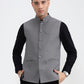 Dark Grey Solid Regular Fit Waistcoat  | Greenfibre