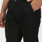 Black Solid Neo Fit Casual Trouser | Greenfibre