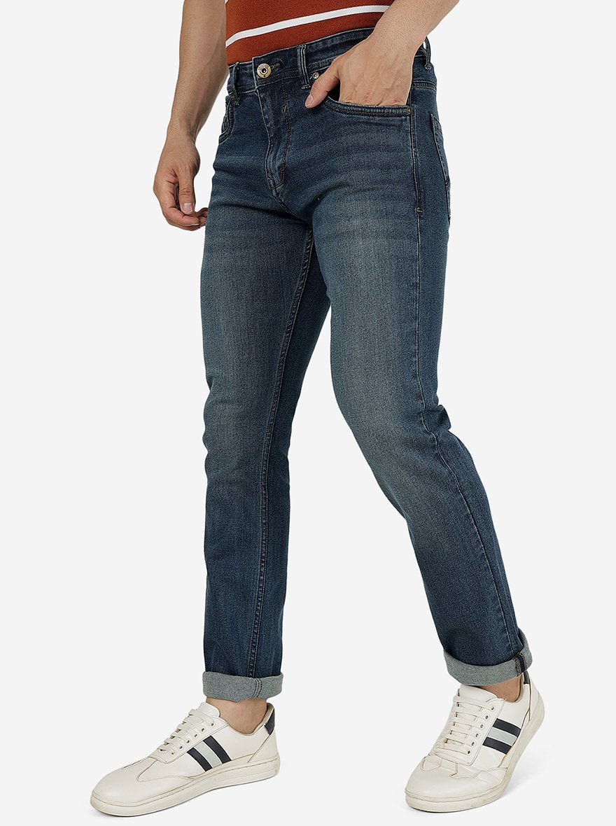 River Blue Washed Straight Fit Jeans | Greenfibre