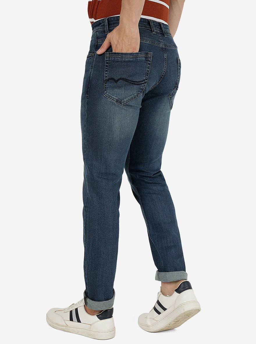 River Blue Washed Straight Fit Jeans | Greenfibre