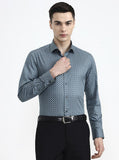Green Printed Slim Fit Party Wear Shirt | Greenfibre