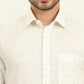 Cream & Brown Checked Regular Fit Formal Shirt | JadeBlue