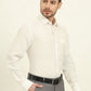 Cream & Brown Checked Regular Fit Formal Shirt | JadeBlue