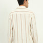 Beige Striped Slim Fit Casual Shirt | Greenfibre
