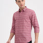 Light Pink Printed Slim Fit Casual Shirt | Greenfibre