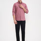Light Pink Printed Slim Fit Casual Shirt | Greenfibre