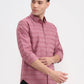 Light Pink Printed Slim Fit Casual Shirt | Greenfibre
