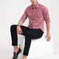 Light Pink Printed Slim Fit Casual Shirt | Greenfibre