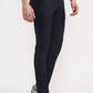 Navy Blue Solid Super Slim Fit Casual Trouser | Greenfibre