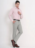 Pista Grey Solid Slim Fit Formal Trouser | Greenfibre