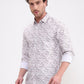 Brown & White Printed Slim Fit Casual Shirt | Greenfibre