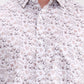 Brown & White Printed Slim Fit Casual Shirt | Greenfibre