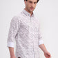 Brown & White Printed Slim Fit Casual Shirt | Greenfibre