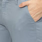 Teal Blue Solid Neo Fit Casual Trouser | Greenfibre