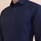 Blue Checked Slim Fit Formal Shirt | Greenfibre