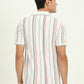 White & Orange Striped Slim Fit Polo T-Shirt | Greenfibre