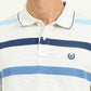 Grey & Blue Striped Slim Fit Polo T-Shirt | Greenfibre