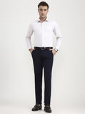 Navy Blue Solid Slim Fit Club Wear Trouser | Greenfibre