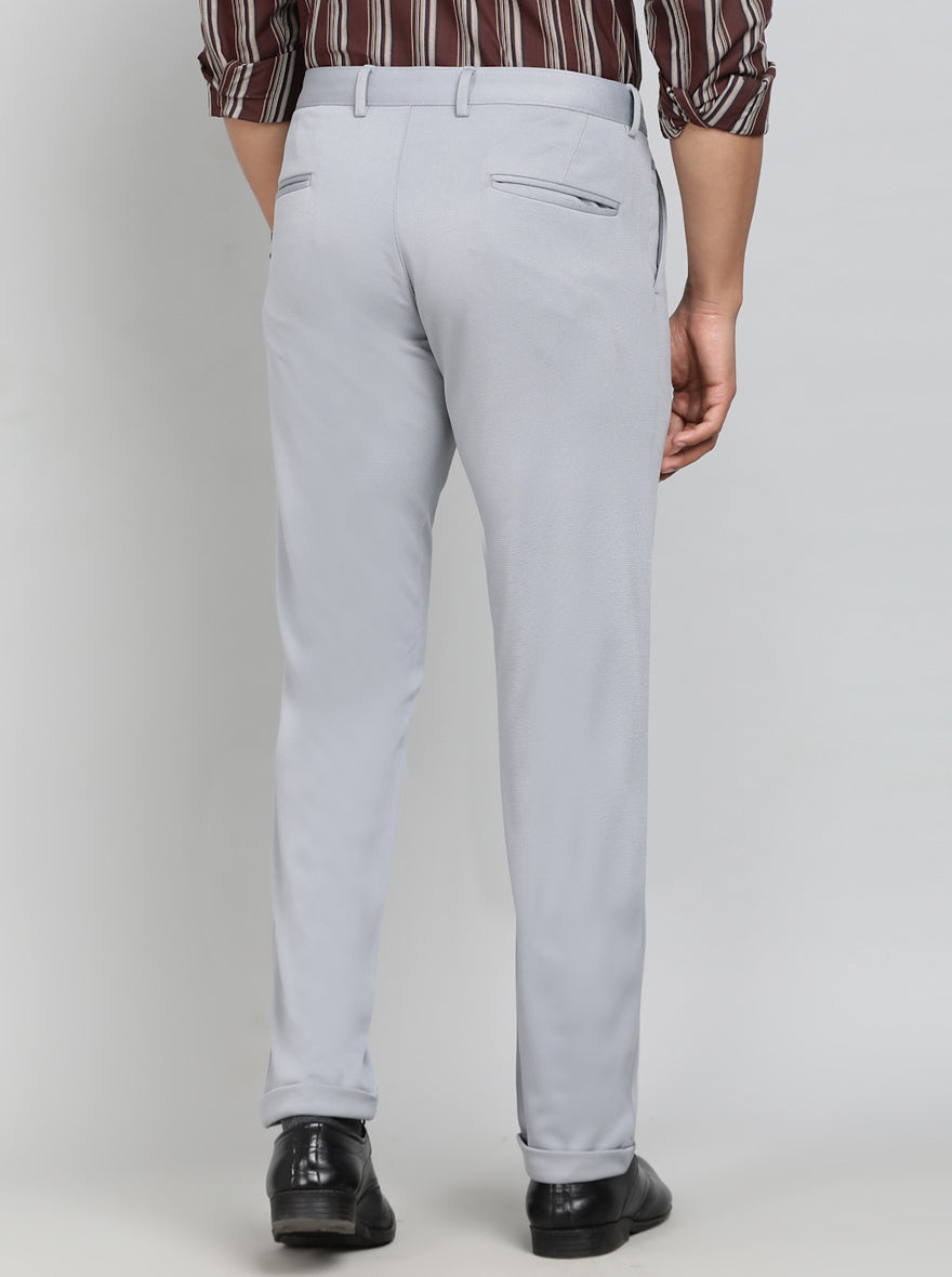 Grey Solid Slim Fit Club Wear Trouser | Greenfibre