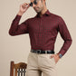 Red Checked Slim Fit Formal Shirt | Greenfibre