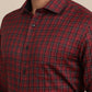 Red Checked Slim Fit Formal Shirt | Greenfibre