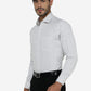 White Printed Slim Fit Formal Shirt | Greenfibre