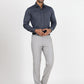 Navy Blue Striped Slim Fit Formal Shirt | Greenfibre