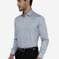 Blue Printed Slim Fit Formal Shirt | Greenfibre