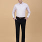 Navy Blue Solid Slim Fit Formal Trouser | Greenfibre