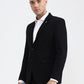 Black Solid Regular Fit Blazer | Greenfibre