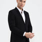 Black Solid Regular Fit Blazer | Greenfibre