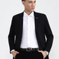 Black Solid Regular Fit Blazer | Greenfibre