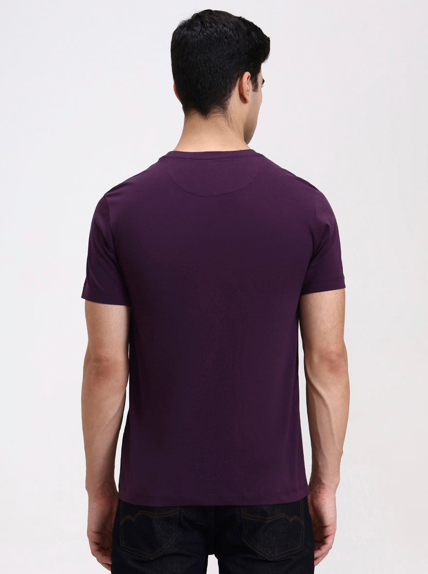 Wine Printed Slim Fit T-Shirt | Greenfibre