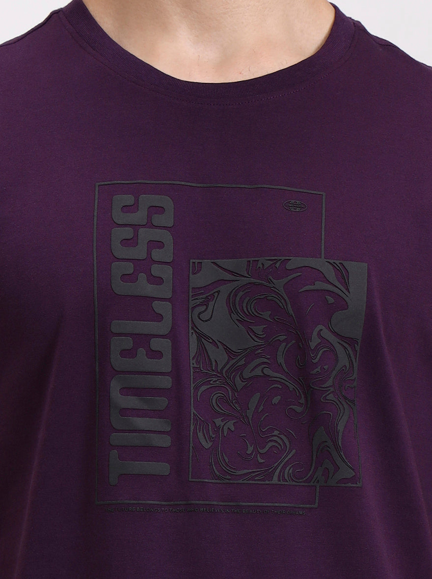 Wine Solid Slim Fit T-Shirt | Greenfibre