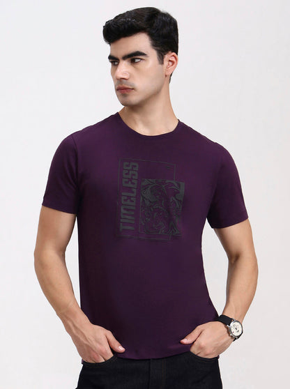 Wine Solid Slim Fit T-Shirt | Greenfibre