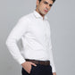 White Printed Slim Fit Party Wear Shirt | Greenfibre