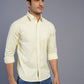 Yellow Solid Slim Fit Casual Shirt | Greenfibre
