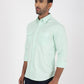 Light Green Solid Slim Fit Casual Shirt | Greenfibre