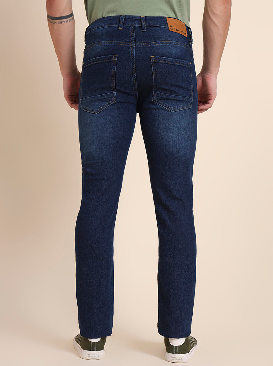 Dark Indigo Washed Narrow Fit Jeans | Greenfibre