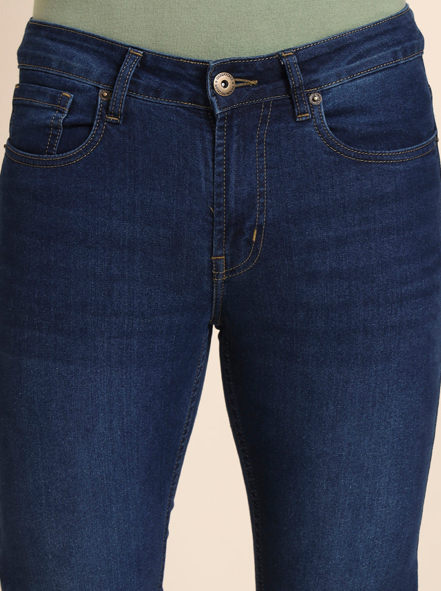 Dark Indigo Washed Narrow Fit Jeans | Greenfibre