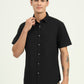Black Solid Slim Fit Casual Shirt | Greenfibre