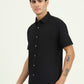 Black Solid Slim Fit Casual Shirt | Greenfibre