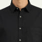 Black Solid Slim Fit Casual Shirt | Greenfibre