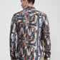 Dark Grey Printed Slim Fit Casual Shirt | Greenfibre