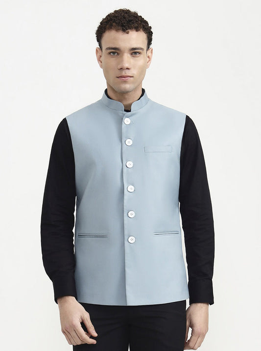Teal Solid  Waistcoat | Greenfibre